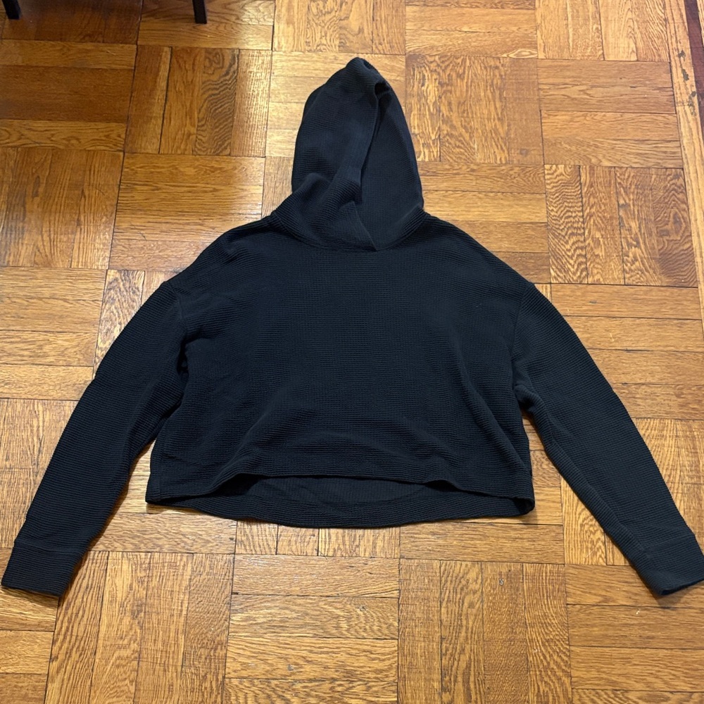 Athleta Cropped Waffle Knit Hoodie